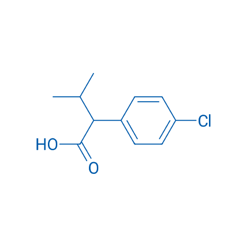 α-异丙基对氯苯基乙酸 分子结构式