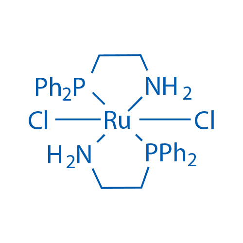 二氯双(2-(二苯基膦)乙胺)钌(II) 分子结构式