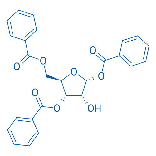 1,3,5-三苯甲酰基-alpha-D-呋喃核糖 分子结构式