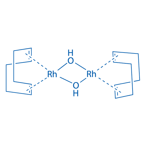 二聚合羟基(1,5-环辛二烯)铑(I) 分子结构式