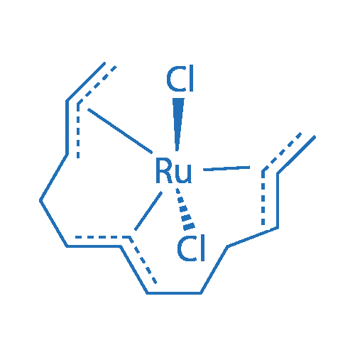 二氯(2,6,10,十溴三烯- 1,12-二基)钌 分子结构式
