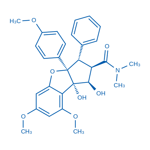 (1R,2R,3S,3aR,8bS)-1,8b-二羟基-6,8-二甲氧基-3a-(4-甲氧基苯基)-N,N-二甲基-3-苯基-2,3,3a,8b-四氢-1H-环戊二烯并[b]苯并呋喃-2-甲酰胺 分子结构式