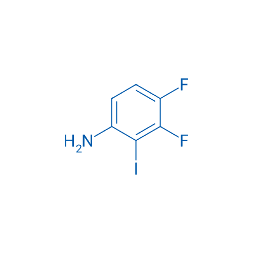 3,4-二氟-2-碘苯胺 分子结构式