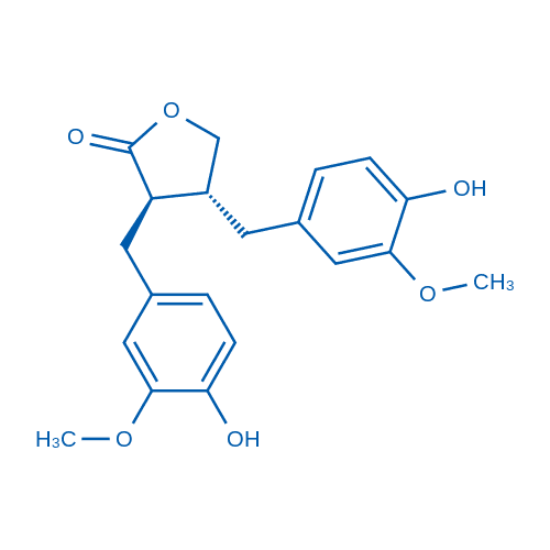 (3R,4R)-3,4-双(4-羟基-3-甲氧基苄基)二氢呋喃-2(3H)-酮 分子结构式