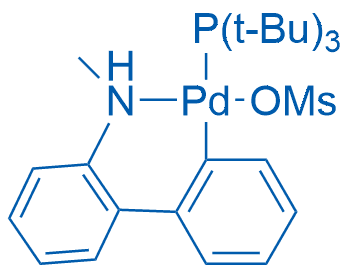 甲磺酸(三叔丁基膦基)(2'-甲氨基-1,1'-联苯-2-基)钯(II) 分子结构式