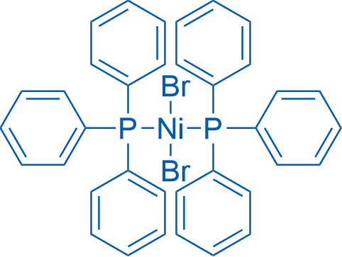 双(三苯基膦)二溴化镍 分子结构式