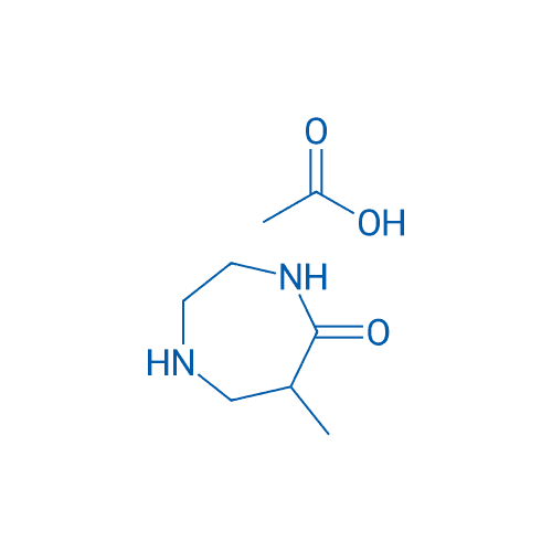 6-甲基-1,4-二氮杂环庚烷-5-酮乙酸盐 分子结构式