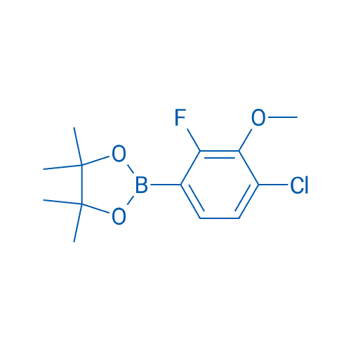 2-(4-氯-2-氟-3-甲氧基苯基)-4,4,5,5-四甲基-1,3,2-二氧硼杂环戊烷 分子结构式