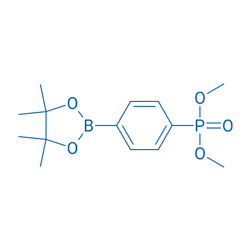 (4-(4,4,5,5-四甲基-1,3,2-二氧硼杂环戊烷-2-基)苯基)膦酸二甲酯 分子结构式