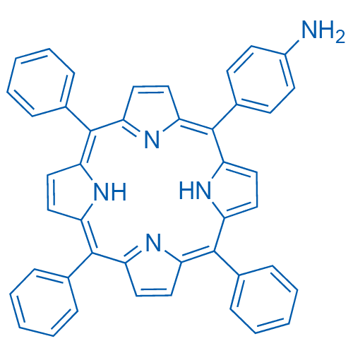 4-(10,15,20-三苯基卟啉-5-基)苯胺 分子结构式