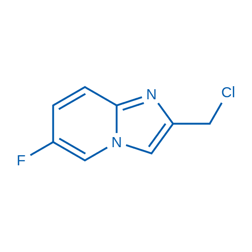 2-(氯甲基)-6-氟咪唑并[1,2-a]吡啶 分子结构式