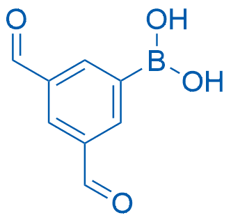 3,5-二甲酰基苯基硼酸 分子结构式