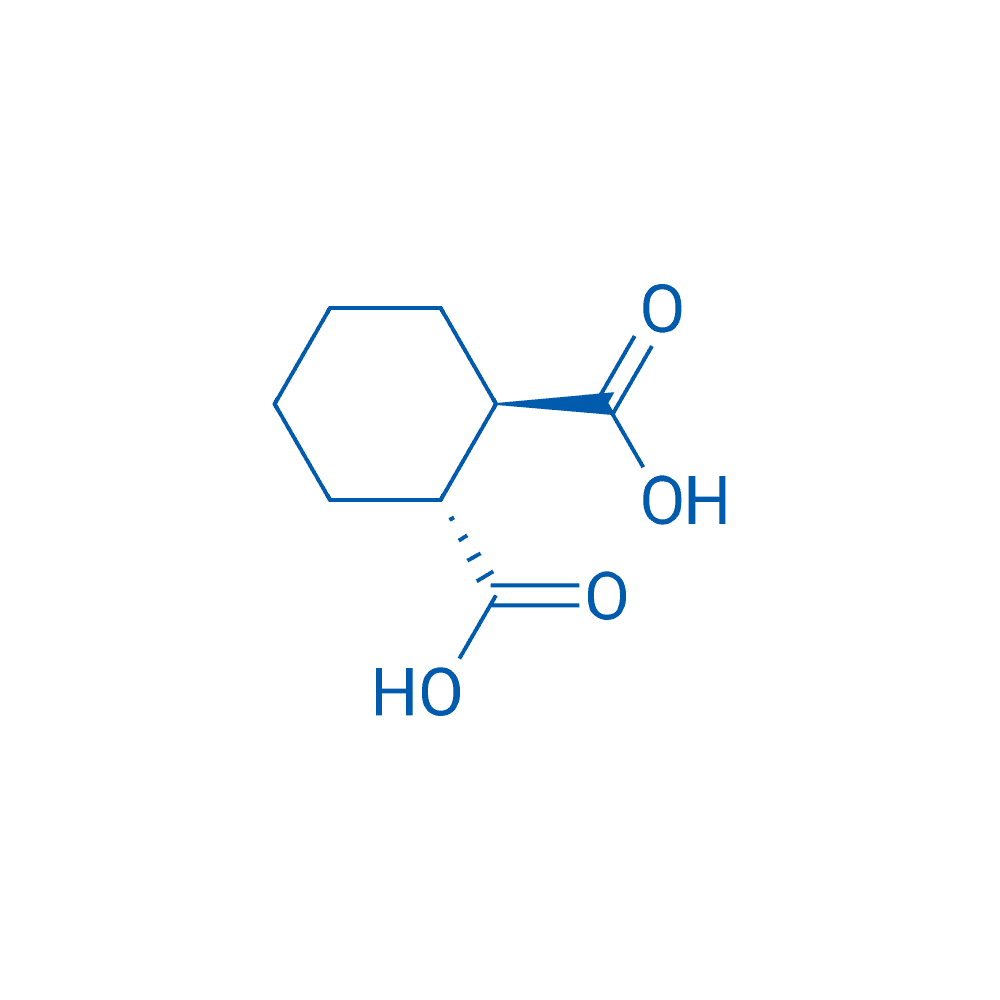 反-1,2-环己烷二甲酸 分子结构式