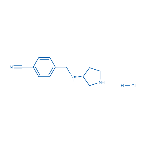 (R)-4-((吡咯烷-3-基氨基)甲基)苯甲腈盐酸盐 分子结构式