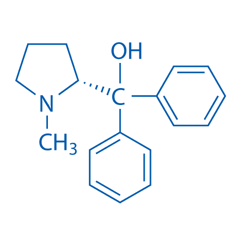 (R)-(-)-2-[羟基(二苯基)甲基]-1-甲基吡咯烷 分子结构式