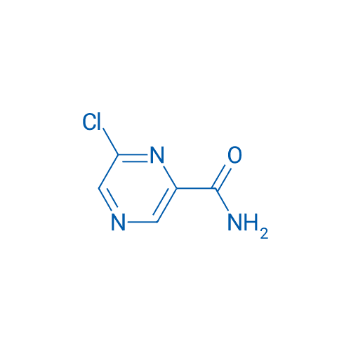 6-氯吡嗪-2-甲酰胺 分子结构式