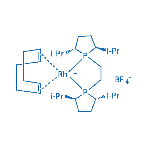 1,2-双((2S,5S)-2,5-二异丙基磷杂环戊烷基)乙烷(环辛二烯)铑(I) 四氟硼酸盐 分子结构式
