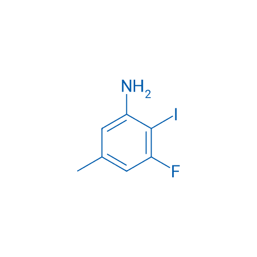 3-氟-2-碘-5-甲基苯胺 分子结构式