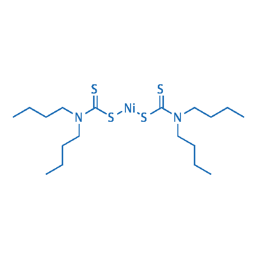 二丁基二硫代氨基甲酸镍 分子结构式