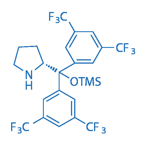 R-α,α-双(3,5-二三氟甲基苯基)脯氨醇三甲基硅醚 分子结构式