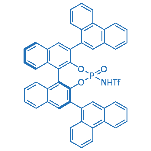 (11bS)-1,1,1-三氟-N-(4-氧化-2,6-二(菲-9-基)二萘并[2,1-d:1',2'-f][1,3,2]二氧杂磷杂环庚烯-4-基)甲磺酰胺 分子结构式