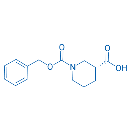 (R)-哌啶-1,3-二羧酸1-苄酯 分子结构式