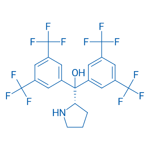 (S)-双(3,5-双(三氟甲基)苯基)(吡咯烷-2-基)甲醇 分子结构式