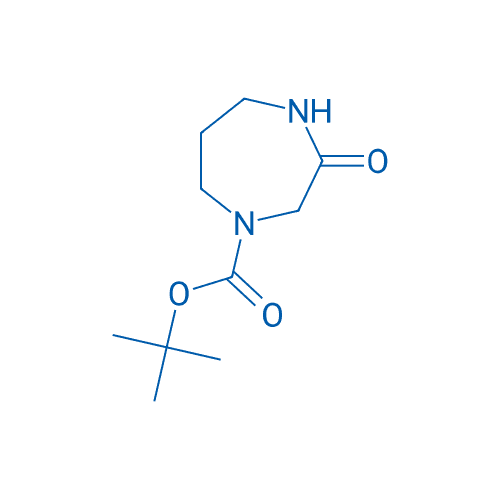 1-Boc-3-氧代-1,4-二氮杂烷 分子结构式