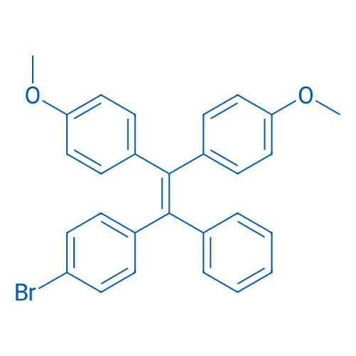 4,4'-(2-(4-溴苯基)-2-苯基乙烯-1,1-二基)双(甲氧基苯) 分子结构式