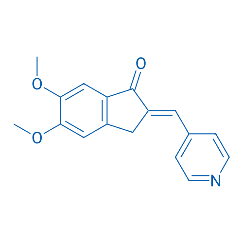 5,6-二甲氧基-2-(4-吡啶基)亚甲基-1-茚酮 分子结构式