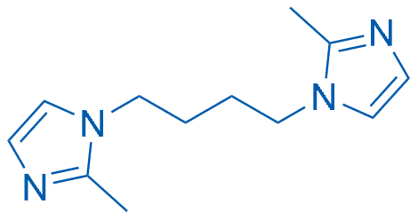1,4-双(2-甲基-1H-咪唑-1-基)丁烷 分子结构式