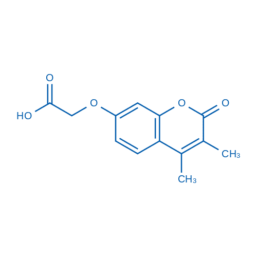 2-((3,4-二甲基-2-氧代-2H-苯并吡喃-7-基)氧基)乙酸 分子结构式