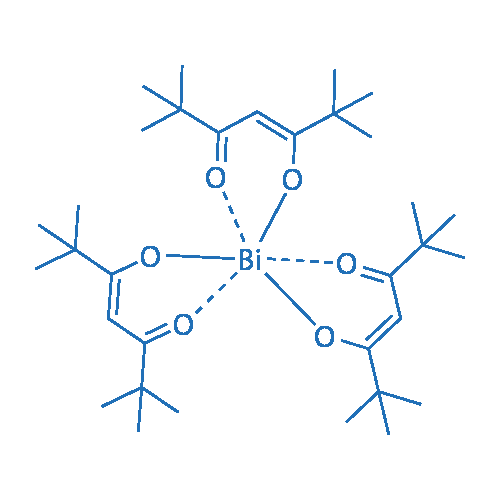 三(2,2,6,6-四甲基-3,5-庚二酮)铋 分子结构式