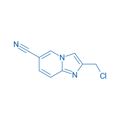 2-(氯甲基)咪唑并[1,2-a]吡啶-6-甲腈 分子结构式