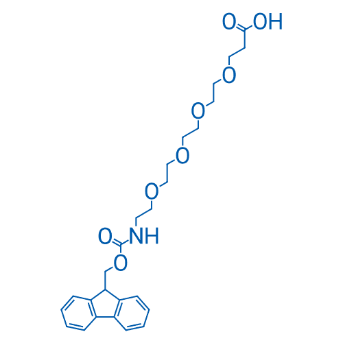 5,8,11,14-四氧杂-2-氮杂十七烷二酸1-(9H-芴-9-基甲基)酯 分子结构式