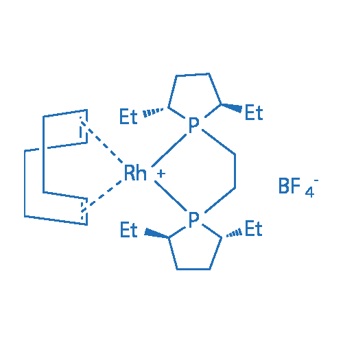 1,2-双[(2R,5R)-2,5-二乙基膦]乙烷(1,5-环辛二烯)铑(I)四氟硼酸盐 分子结构式