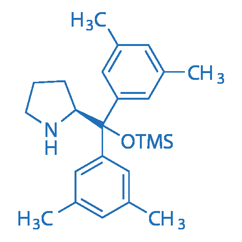 (S)-α,α-双(3,5-二甲基苯基)脯氨醇三甲基硅醚 分子结构式