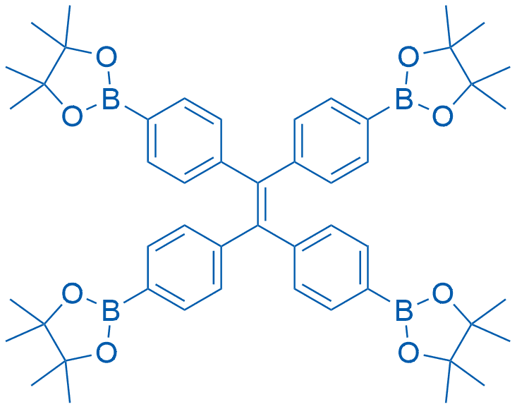 1,1,2,2-四(4-(4,4,5,5-四甲基-1,3,2-二氧硼杂环戊烷-2-基)苯基)乙烯 分子结构式