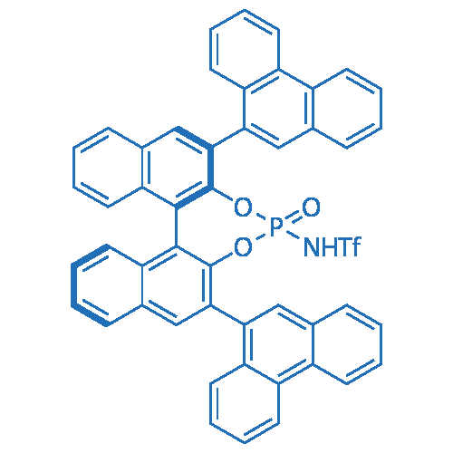 (11bR)-1,1,1-三氟-N-(4-氧化-2,6-二(菲-9-基)二萘并[2,1-d:1',2'-f][1,3,2]二氧杂磷杂环庚烯-4-基)甲磺酰胺 分子结构式