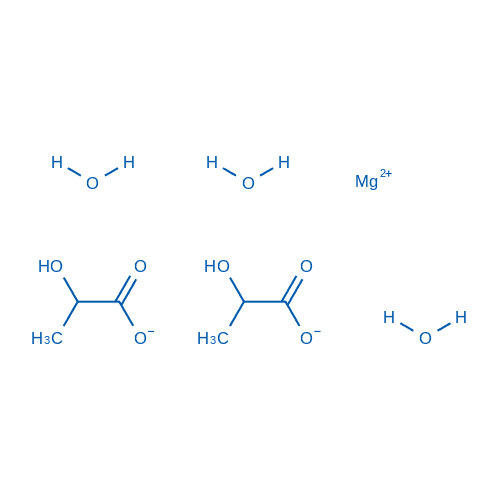 2-羟基丙酸镁三水合物 分子结构式