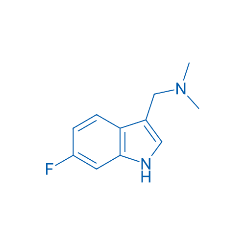 1-(6-氟-1H-吲哚-3-基)-N,N-二甲基甲胺 分子结构式