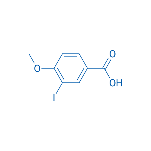 3-碘-4-甲氧基苯甲酸 分子结构式