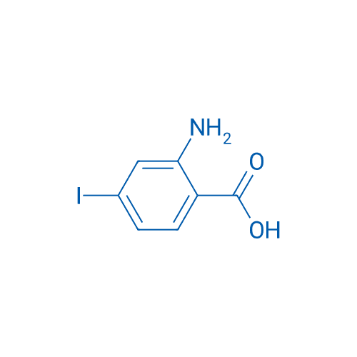 2-氨基-4-碘苯甲酸 分子结构式