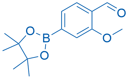 2-甲氧基-4-(4,4,5,5-四甲基-1,3,2-二氧硼杂环戊烷-2-基)苯甲醛 分子结构式