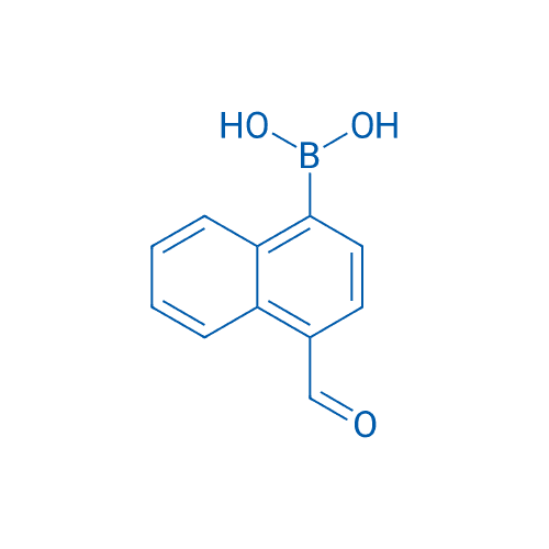 (4-甲酰基萘-1-基)硼酸 分子结构式
