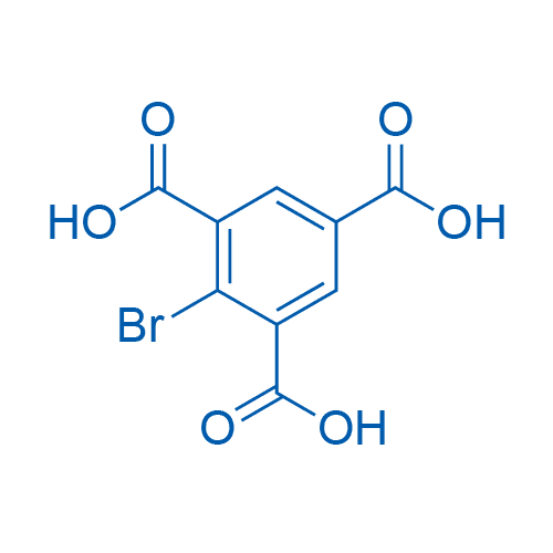 2-溴苯-1,3,5-三羧酸 分子结构式