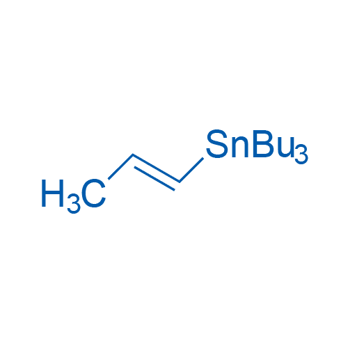 三正丁基(1-丙烯基)锡 分子结构式