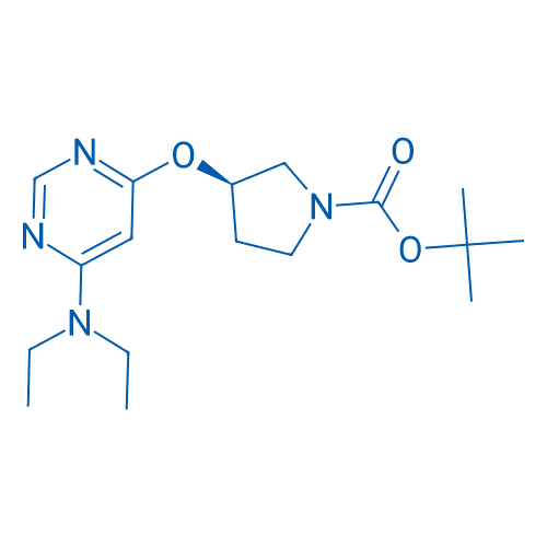 (R)-3-((6-(二乙基氨基)嘧啶-4-基)氧基)吡咯烷-1-甲酸叔丁酯 分子结构式