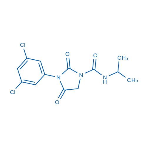 3-(3,5-二氯苯基)-N-异丙基-2,4-二氧代咪唑啉-1-酰胺 分子结构式