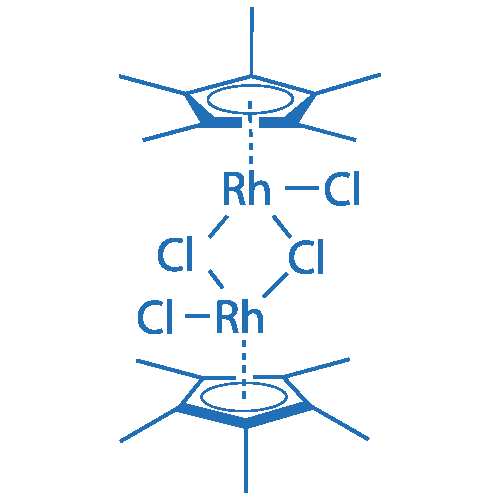 二氯(五甲基环戊二烯基)合铑(III)二聚体 分子结构式